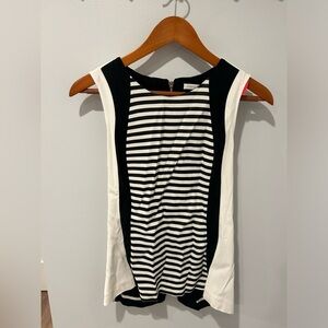 Black and White Striped Sleeveless Dress